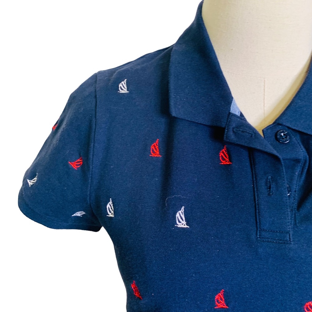 Nautica Navy Embroidered Logo Polo Shirt LARGE 3586 - Picture 2 of 9
